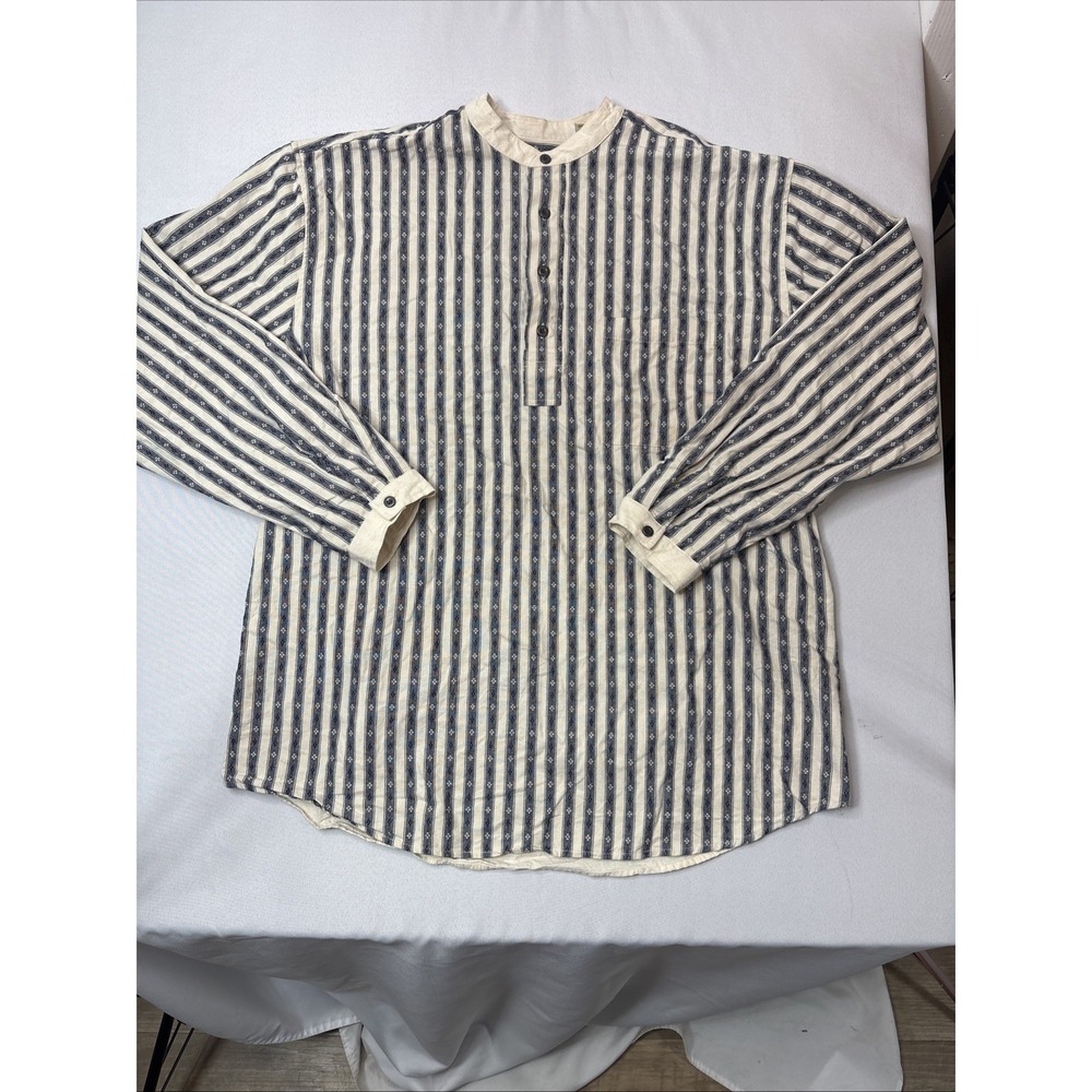 Scully Western Shirt Banded Collar Rangewear Cowboy Pullover Geometric Mens XL